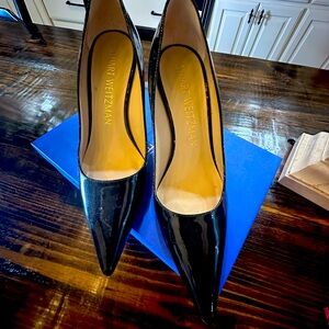 Stuart Weitzman black patent leather heels 3”